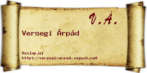 Versegi Árpád névjegykártya